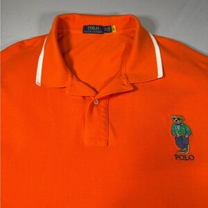Polo Ralph Lauren Big Bear Polo Orange Cotton Y2K Logo Men’s 5X